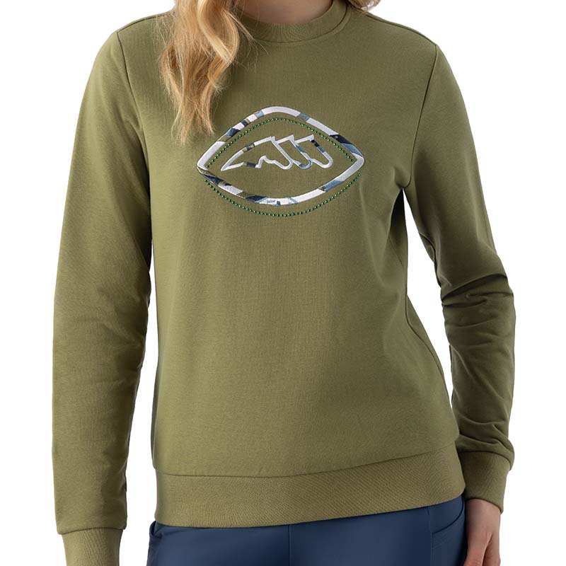 Damen Sweatshirt mit Rundhalsausschnitt Equiline EBEN - aus Baumwolle - 9759