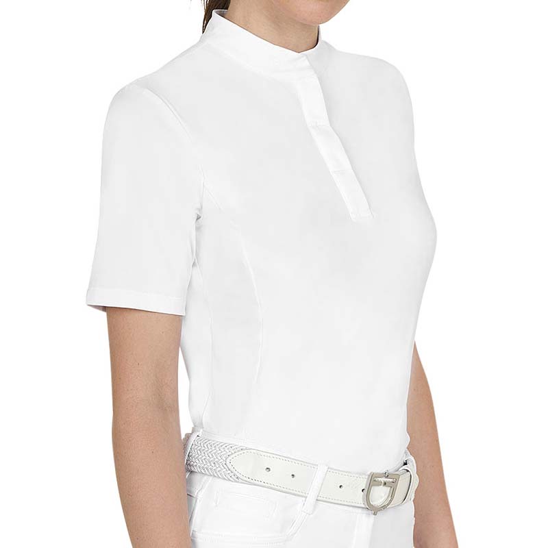 Equestro Damen Sommer Turnierpolo - Kurzarm mit verdeckten Knöpfen