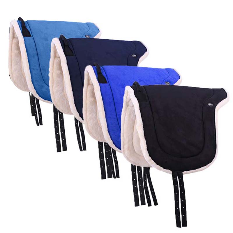 Bareback Pad QHP mit Griff und Kunstlammfell-Futter - 5098