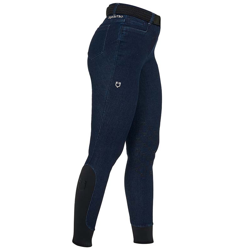 Damen Reithose Equestro Jeansoptik mit Kniegrip - 9985