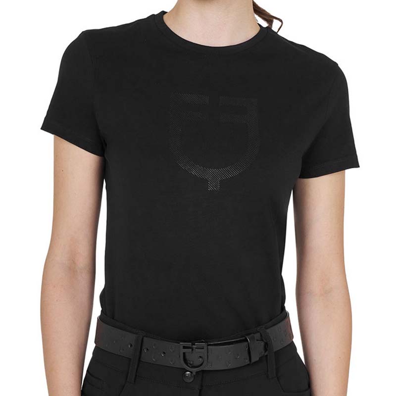Damen Reit T-Shirt Equestro aus Baumwolle mit Glossy Logo - 9059