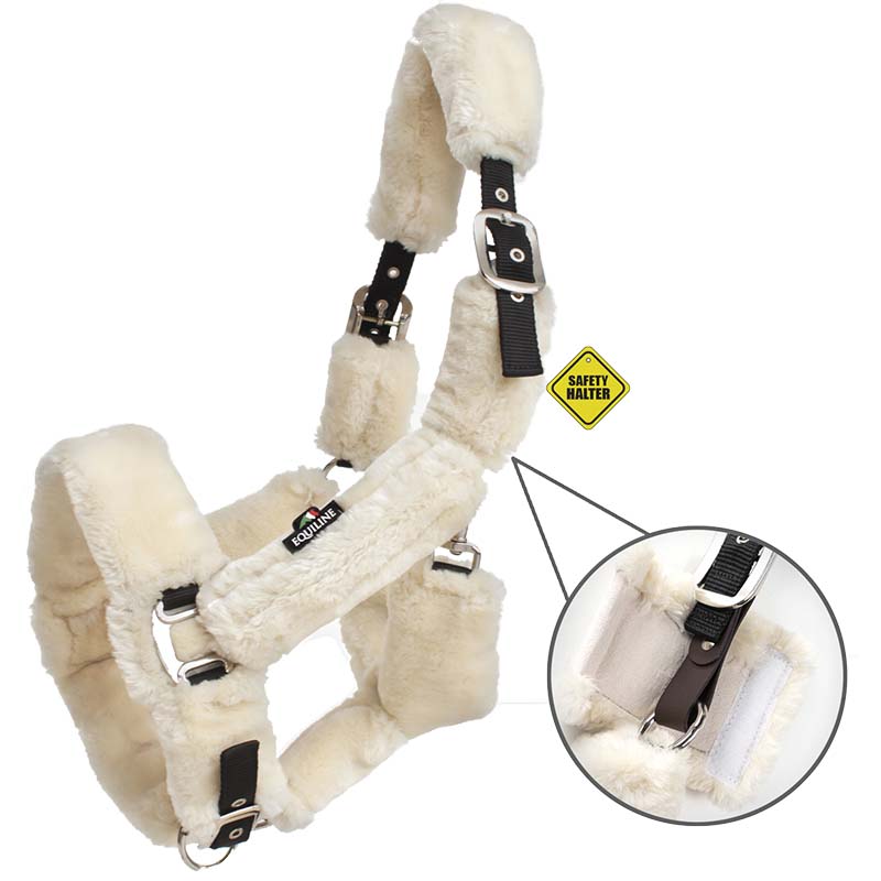 Equiline Nylonzaumzeug mit Ökologischer Lammfellpolsterung Modell Terris - 0302