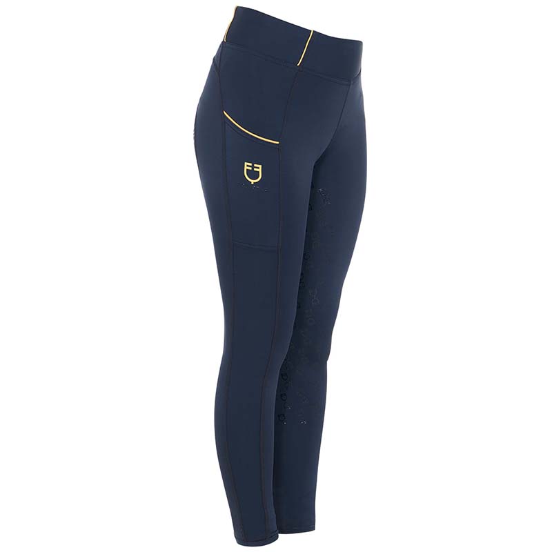 Equestro winter reitleggings für mädchen mit vollgrip und fleecefutter
