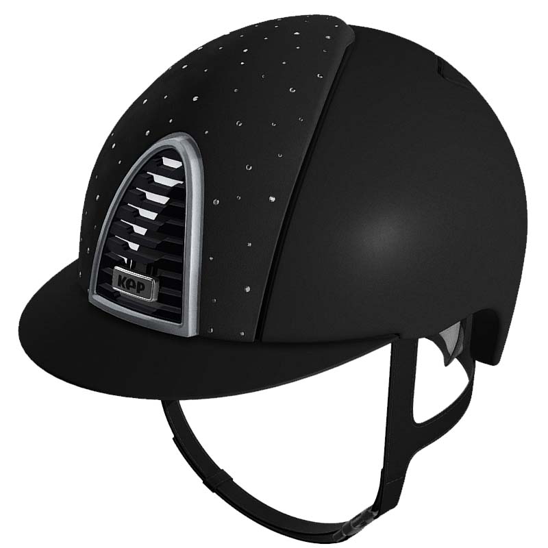 Kep italia cromo 2.0 textile reithelm mit wildleder und swarovski - kollektion goccia  - 3434