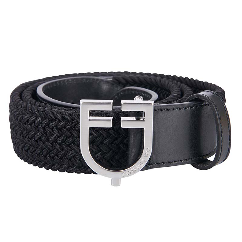 Equestro Unisex Elastischer Gürtel aus Leder mit Logo-Schnalle - 9819
