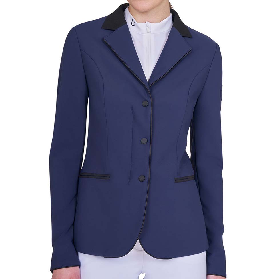 Damen Turnierjacke Equestro mit Reißverschluss und Knöpfen - 9479